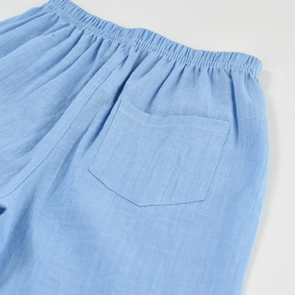 2-10Y Kids Cotton Linen Shorts Breathable Loose Summer Beach Pants - Image 4