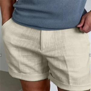 Men's Linen Oblique Pocket Shorts – Breathable Casual Outdoor Summer Shorts
