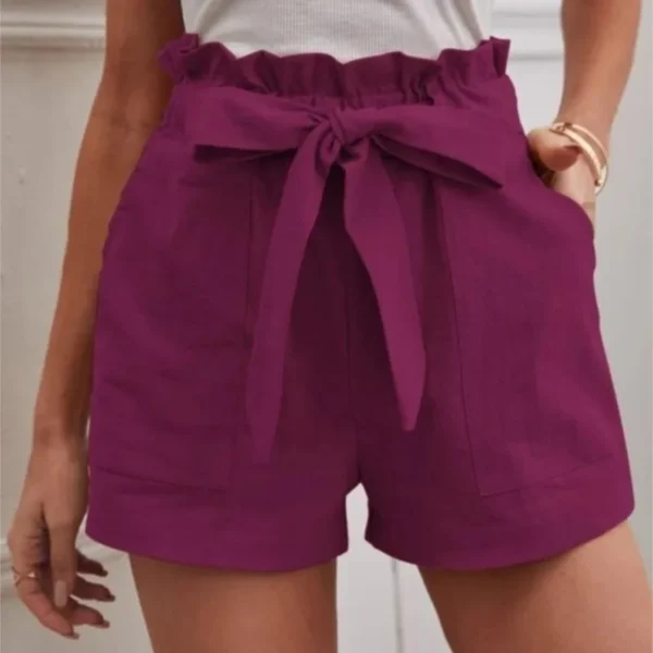 Summer Women’s Loose Linen Casual Shorts High Waist With Pockets - Image 4