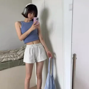 American Sports Wide-leg Shorts for Women High Waisted Casual Summer Shorts