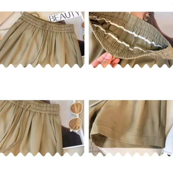 Summer Cotton Linen Oversize High Waist Casual Shorts Women - Image 6