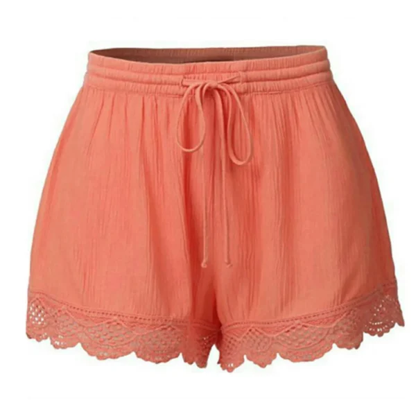 Women’s Cotton Linen Loose Casual Beach Holiday Drawstring Plus Size Shorts - Image 5