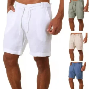 Men's Shorts In Summer – Casual Drawstring Pocket Five-Point Linen Shorts