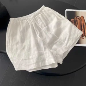 Cotton Linen Shorts Women's Sports High Waist Casual Summer Shorts