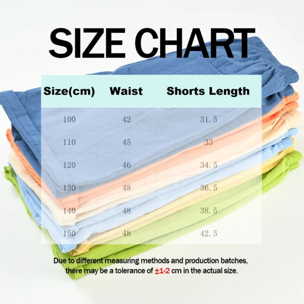 2-10Y Kids Cotton Linen Shorts Breathable Loose Summer Beach Pants - Image 2