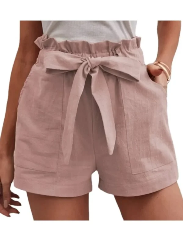 Summer Women’s Loose Linen Casual Shorts High Waist With Pockets