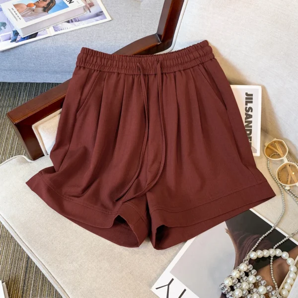Summer Cotton Linen Oversize High Waist Casual Shorts Women - Image 3