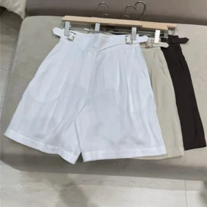 Fashion Versatile Women's Shorts Summer Linen High Waist Straight Casual Pants