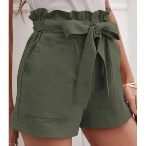 Summer Women’s Loose Linen Casual Shorts High Waist With Pockets - Image 3