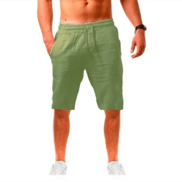 Men's Cotton Linen Summer Loose Casual Lace Up Fitness Streetwear Shorts - Image 5