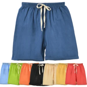 2-10Y Kids Cotton Linen Shorts Breathable Loose Summer Beach Pants