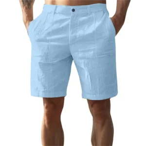 2025 Men's Linen Casual Shorts Breathable Beach Holiday Comfort Pants