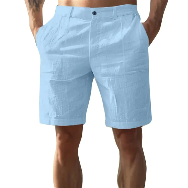 2025 Men's Linen Casual Shorts Breathable Beach Holiday Comfort Pants