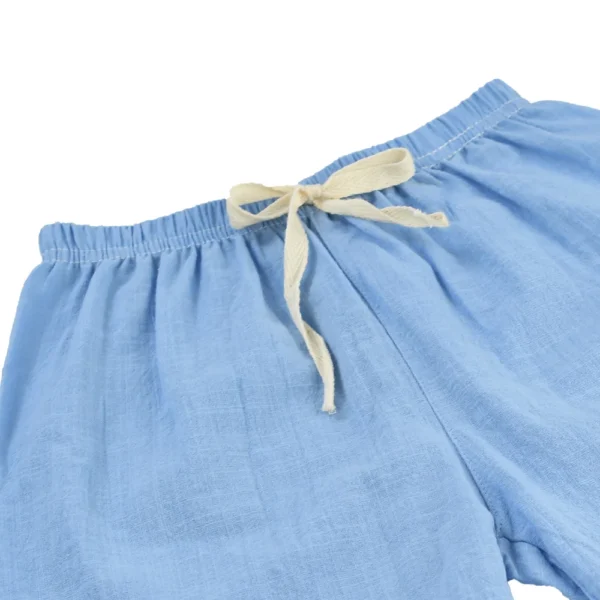 2-10Y Kids Cotton Linen Shorts Breathable Loose Summer Beach Pants - Image 3