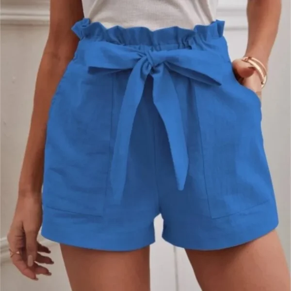 Summer Women’s Loose Linen Casual Shorts High Waist With Pockets - Image 5